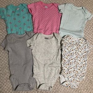 💜Lot of 9 baby girl onesies and 1 romper